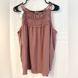 Maurices Solid Ruffle High Neck Tank